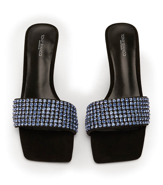 Tony Bianco Amos Blue Crystal/Black Wildleder 6.5cm Event-Heels Blau Schwarz | QCHUV95104