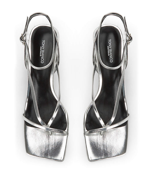 Tony Bianco Avi Silver Foil 6.5cm Stöckelschuhe Silber | GCHUC14580