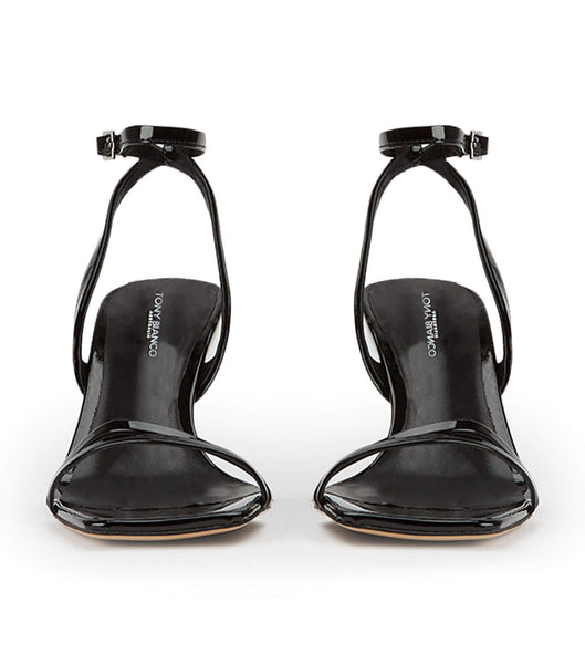 Tony Bianco Camelia Black Lack 8.5cm Flache Schuhe Schwarz | PCHQX29993