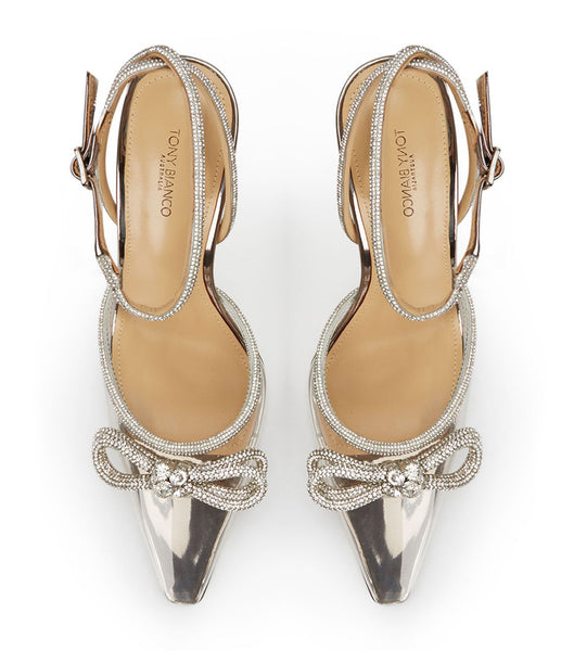 Tony Bianco Eros Clear Vinylite/Gunmetal Shine 10.5cm Court Schuhe Grau | CHICD92805