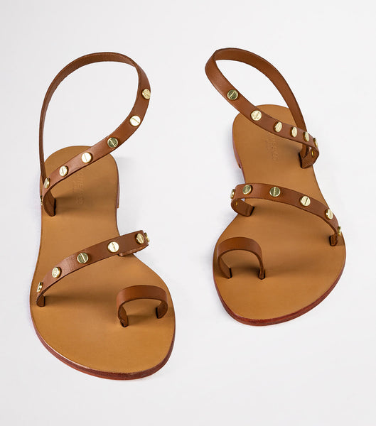 Tony Bianco Finola Tan 1cm Flache Sandalen Braun | FCHUI27962