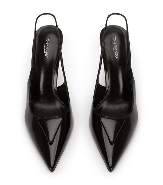 Tony Bianco Ginger Black Hi Shine 10cm Court Schuhe Schwarz | ECHHC33665