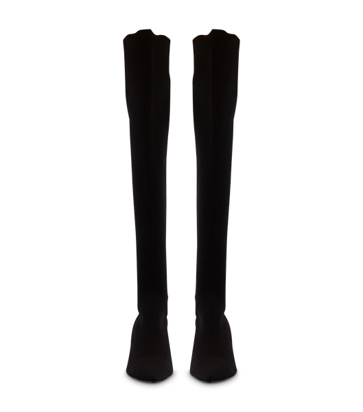 Tony Bianco Gracie Black Sock Knit 6.5cm Stiletto-Stiefel Schwarz | ACHWC30394
