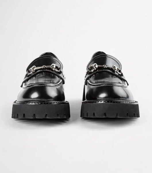 Tony Bianco Greer Black Hi Shine 4cm Loafers Schwarz | SCHVO80855