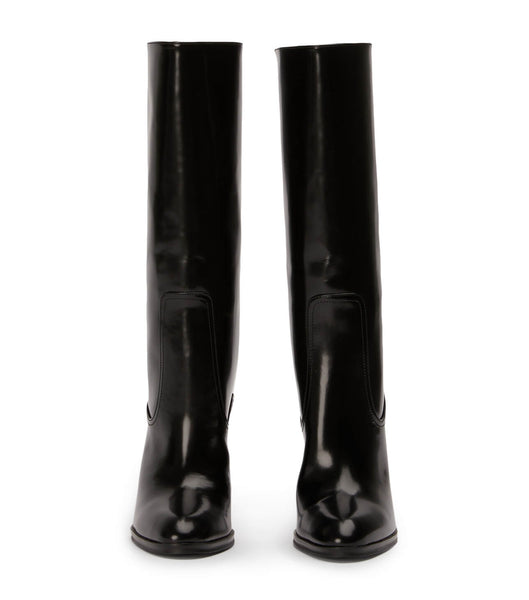 Tony Bianco Hadley Black Hi Shine 10.5cm Halbhohe Stiefel Schwarz | UCHTG49623