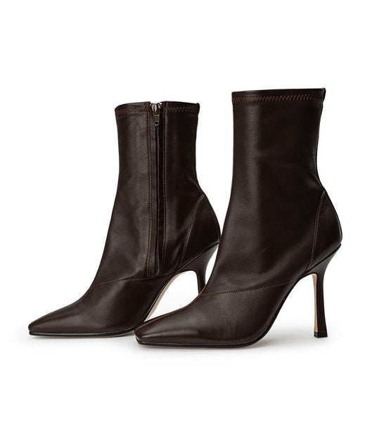 Tony Bianco Halsey Chocolate Nappa 10.5cm Stiefel mit Absatz Schokolade | CHXBR91210