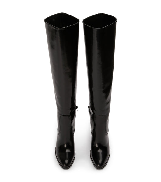 Tony Bianco Hot Black Hi Shine 10.5cm Halbhohe Stiefel Schwarz | QCHUV74722