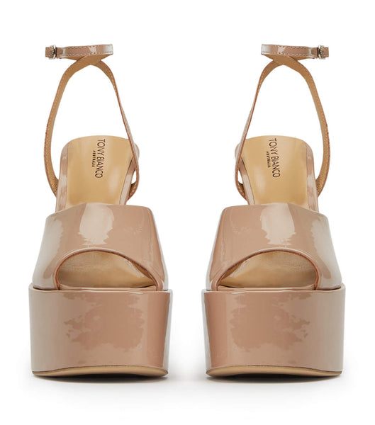 Tony Bianco Journey Coco Lack 15cm Plateauschuhe Beige | GCHEC52806