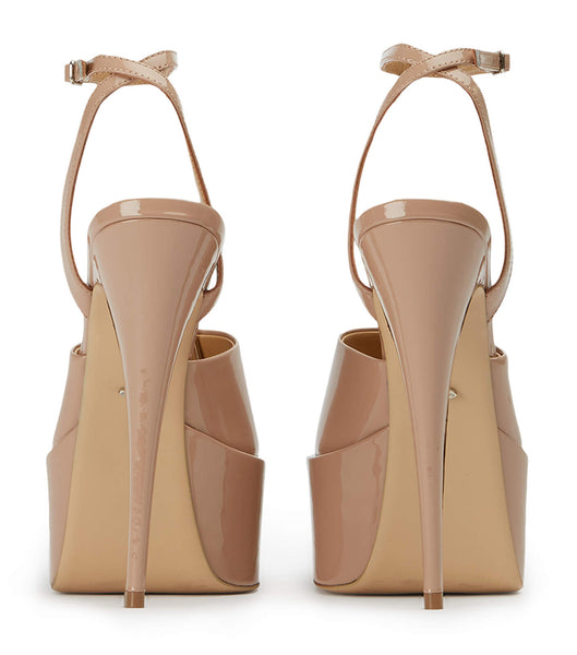 Tony Bianco Journey Coco Lack 15cm Plateauschuhe Beige | GCHEC52806