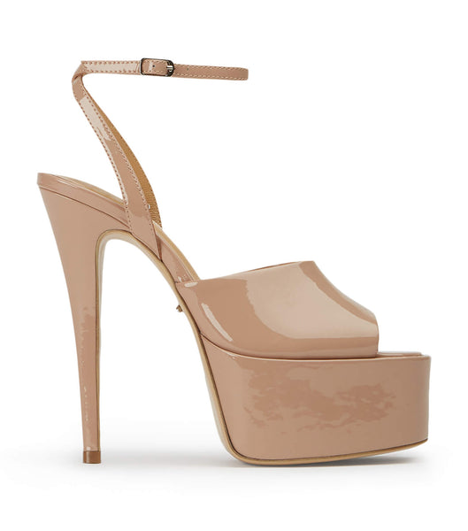Tony Bianco Journey Coco Lack 15cm Plateauschuhe Beige | GCHEC52806