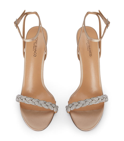 Tony Bianco Kosta Nude Satin 11cm Brautabsätze Beige | XCHBH82816