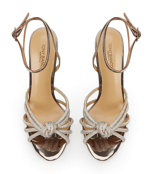 Tony Bianco Kyla Gunmetal Shine 11cm Riemchensandaletten Grau | ZCHMJ14035