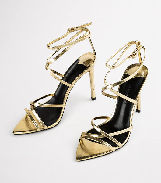 Tony Bianco Marcy Gold Foil 10.5cm Event-Heels Gold | UCHND16315