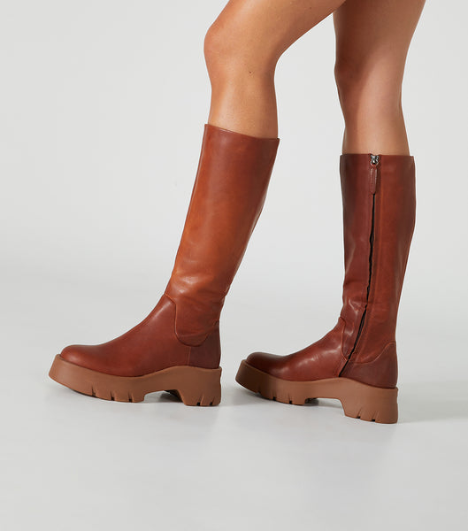 Tony Bianco Rage Cognac 5.5cm Kampfstiefel Braun | ECHVG45054