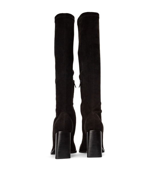 Tony Bianco Renae Black Stretch Wildleder 8.5cm Stretchstiefel Schwarz | PCHER84567