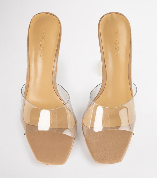 Tony Bianco Serri Clear Vinylite/Skin Nappa 10.5cm Stöckelschuhe Hautfarbe | CHCIF73730