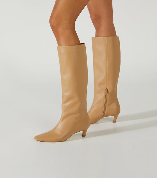 Tony Bianco Vixon Honey Nappa 5cm Stiefel mit Absatz Orange | BCHSD30864